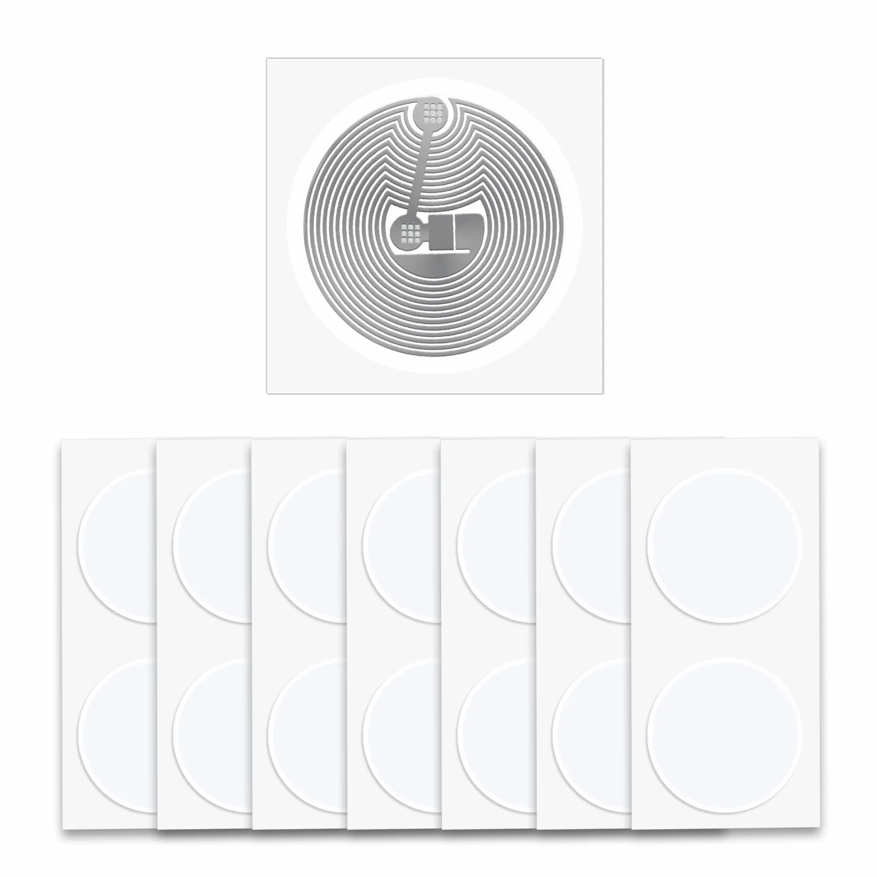 50 Piezas RFID Tag M1 Classic 1K S50 ISO14443A 13.56 MHz Pegatina Redonda 1 Pulgada