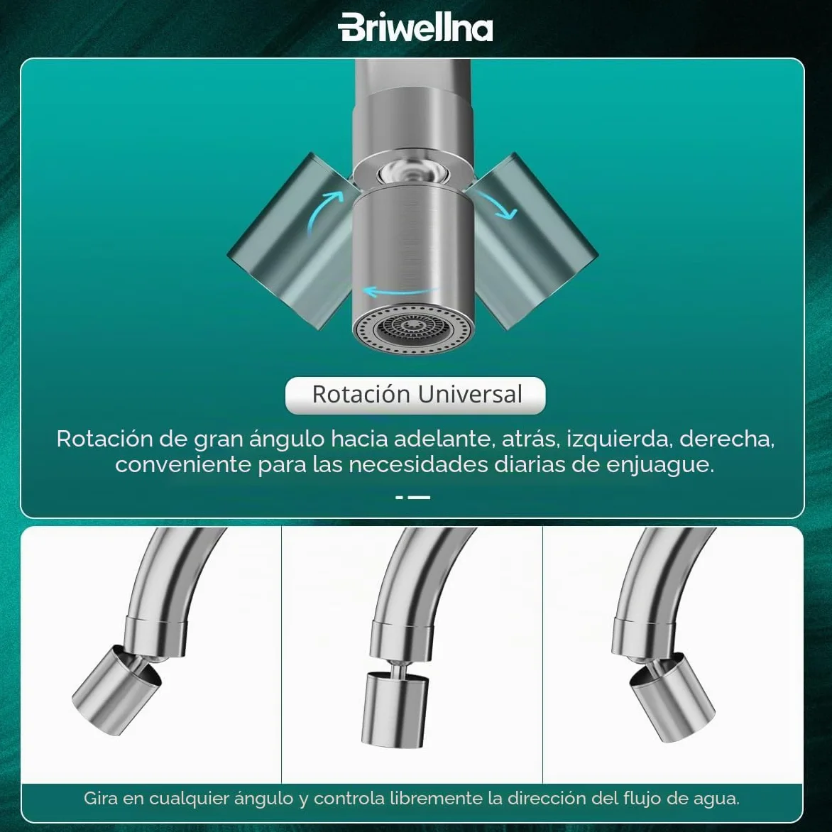 Grifo eléctrico con calentador de agua (220 V, rotación de 360° y pantalla digital, grifo de agua caliente con boquilla universal (plata)