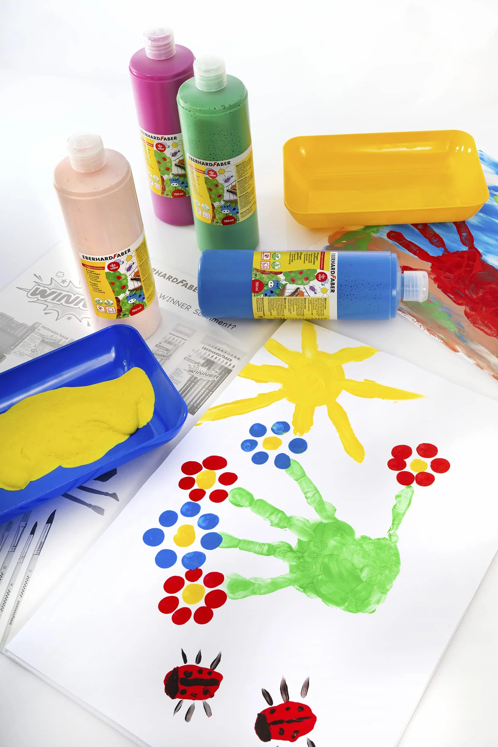 Eberhard Faber Pintura para dedos EFA Colour amarillo cadmio 750 ml secado rápido lavable