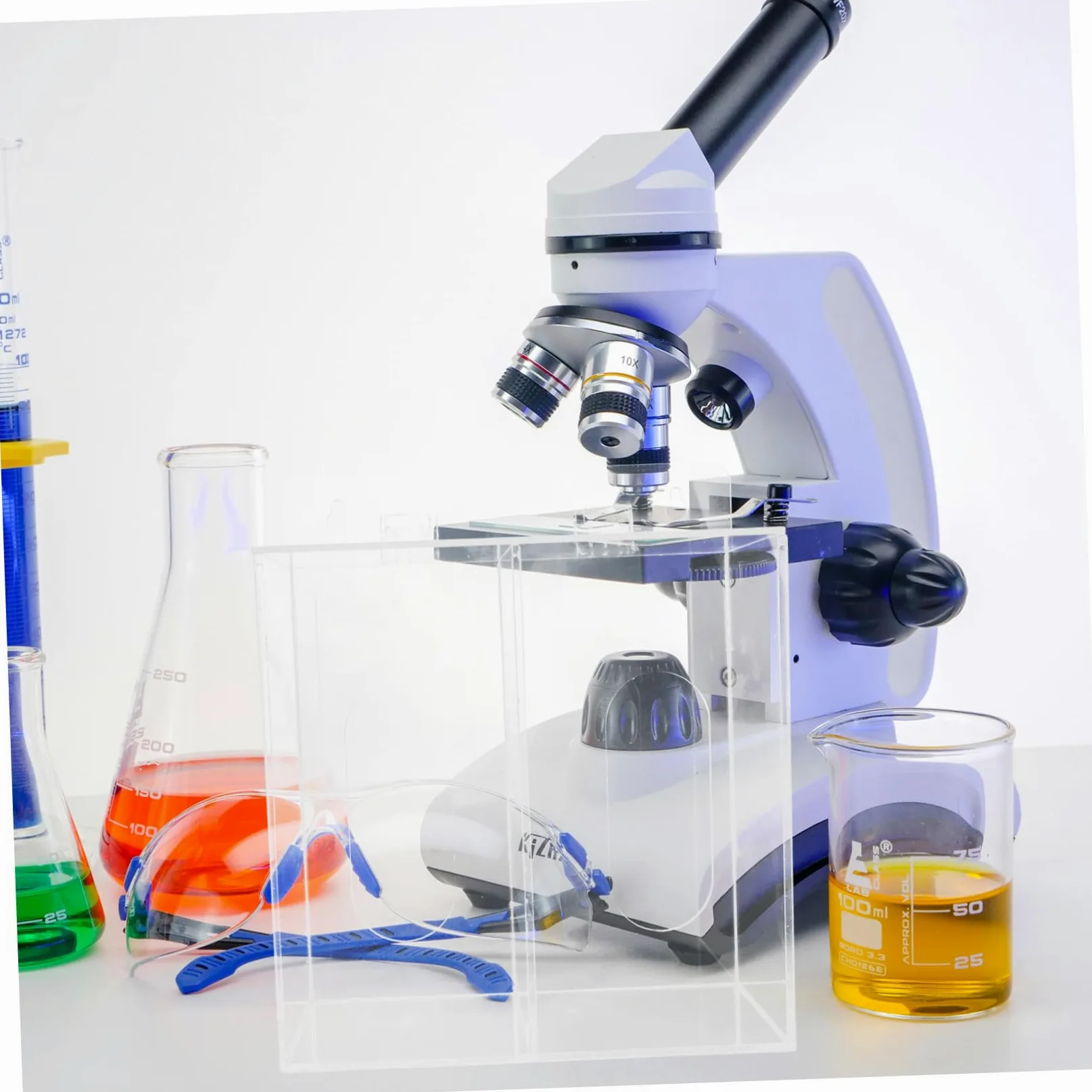 Dispensador para Almacenamiento Multifuncional con Dos Compartimentos de Acrílico de Guantes y Diseño Ahorrador de Espacio Montado en Pared para Laboratorios