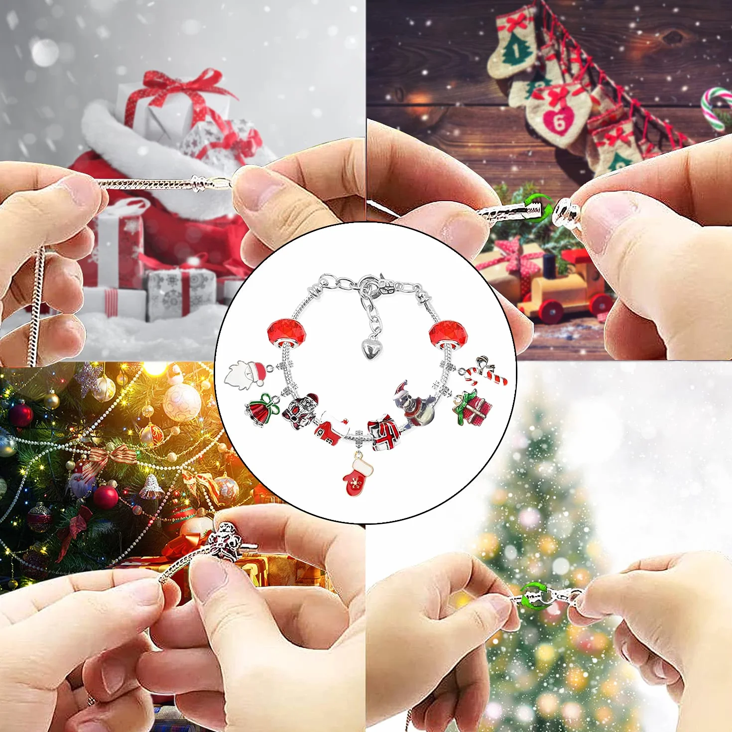Calendario Adviento Niñas 2026 Pulsera con 22 Charm Regalo Navidad