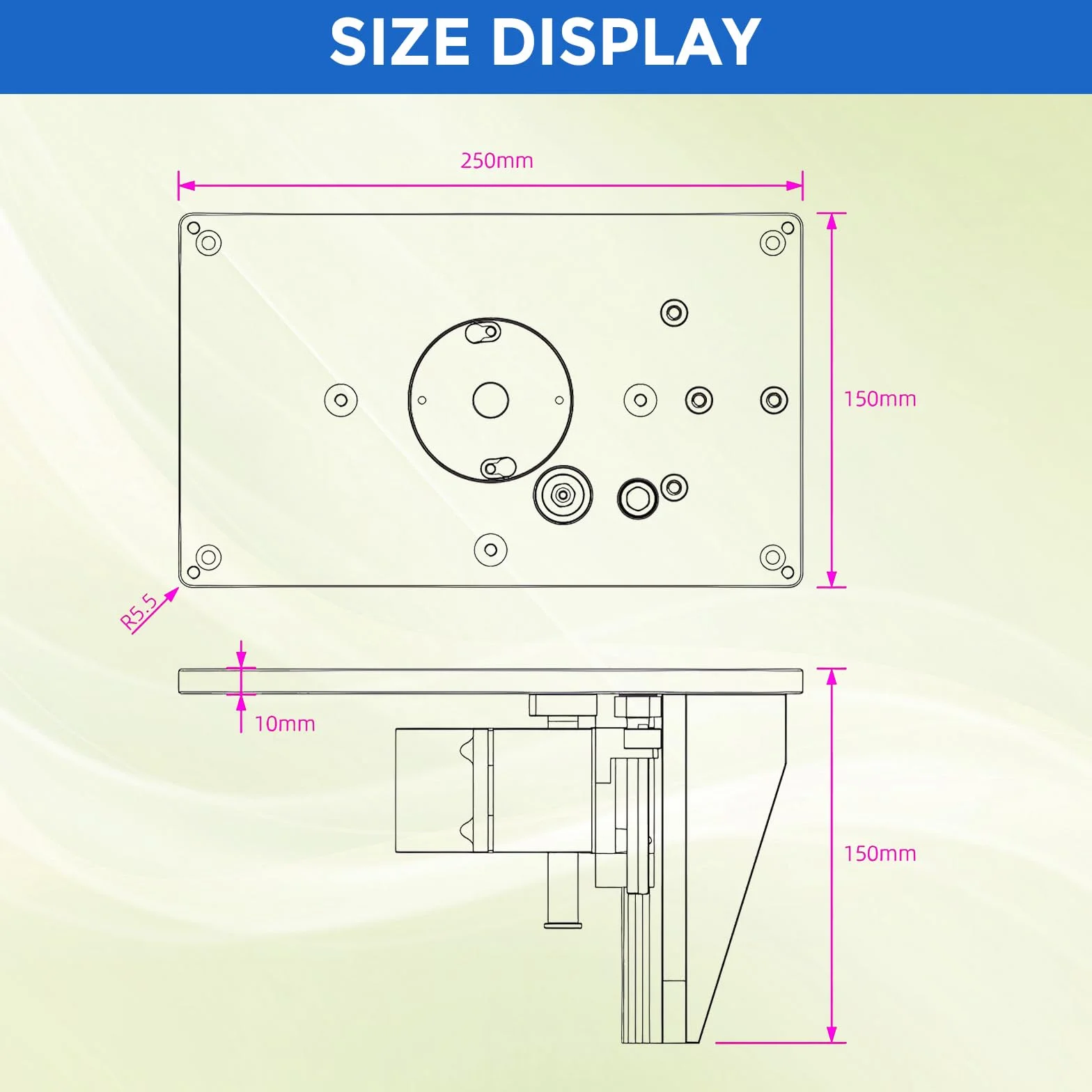 Mesa de Elevación para Máquina de Recortar,Mesa de Recorte Invertida,Mesa Elevadora de Router,Carrera de Elevación de 0 a 57 mm,para Pequeñas Máquinas de Corte
