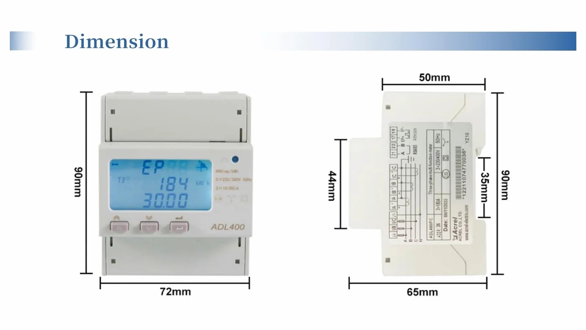 Sistema de Suministro de energía ADL400 Medidor de energía trifásico de Acceso de 5 A(Direct Connect 100A)