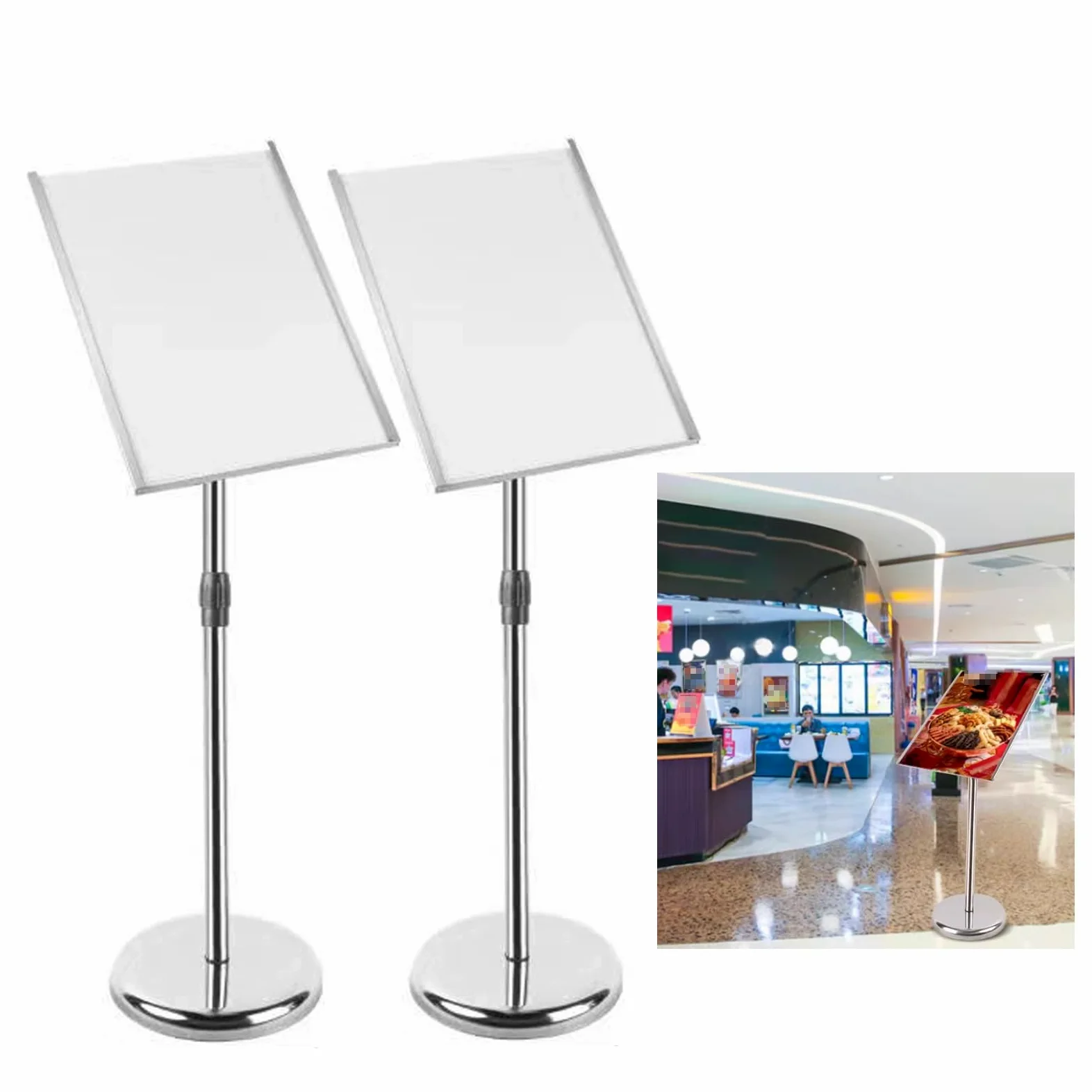 Soporte De Pie For Carteles, Soporte Ajustable For Carteles Con Base Recargable For ExhibicióN Y Publicidad