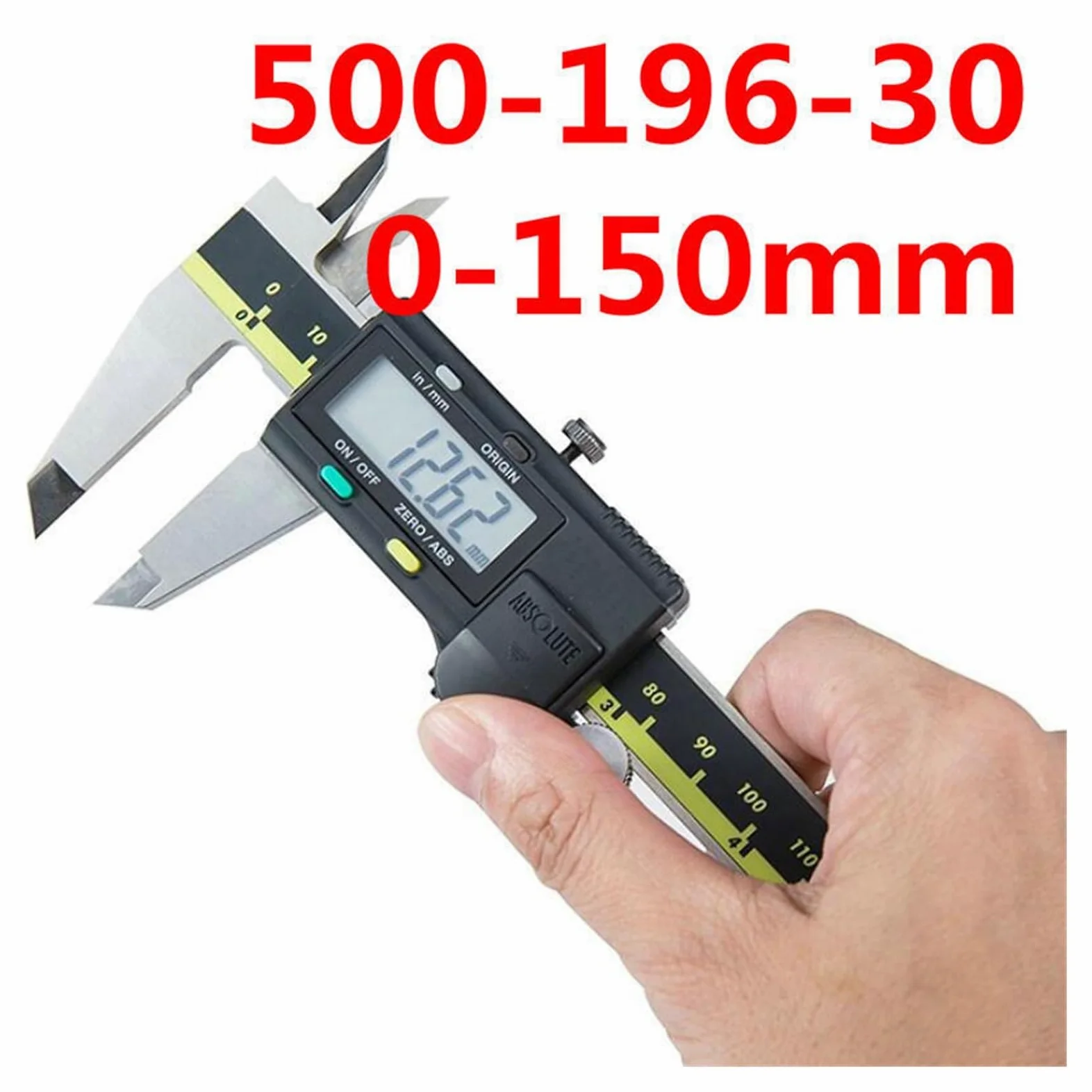 Pies de Rey Calibrador Vernier con Esfera Digital LCD, Herramientas de Regla Manual medición electrónica 150mm, 200mm y 300mm Acero Inoxidable(150mm 500-196-30)