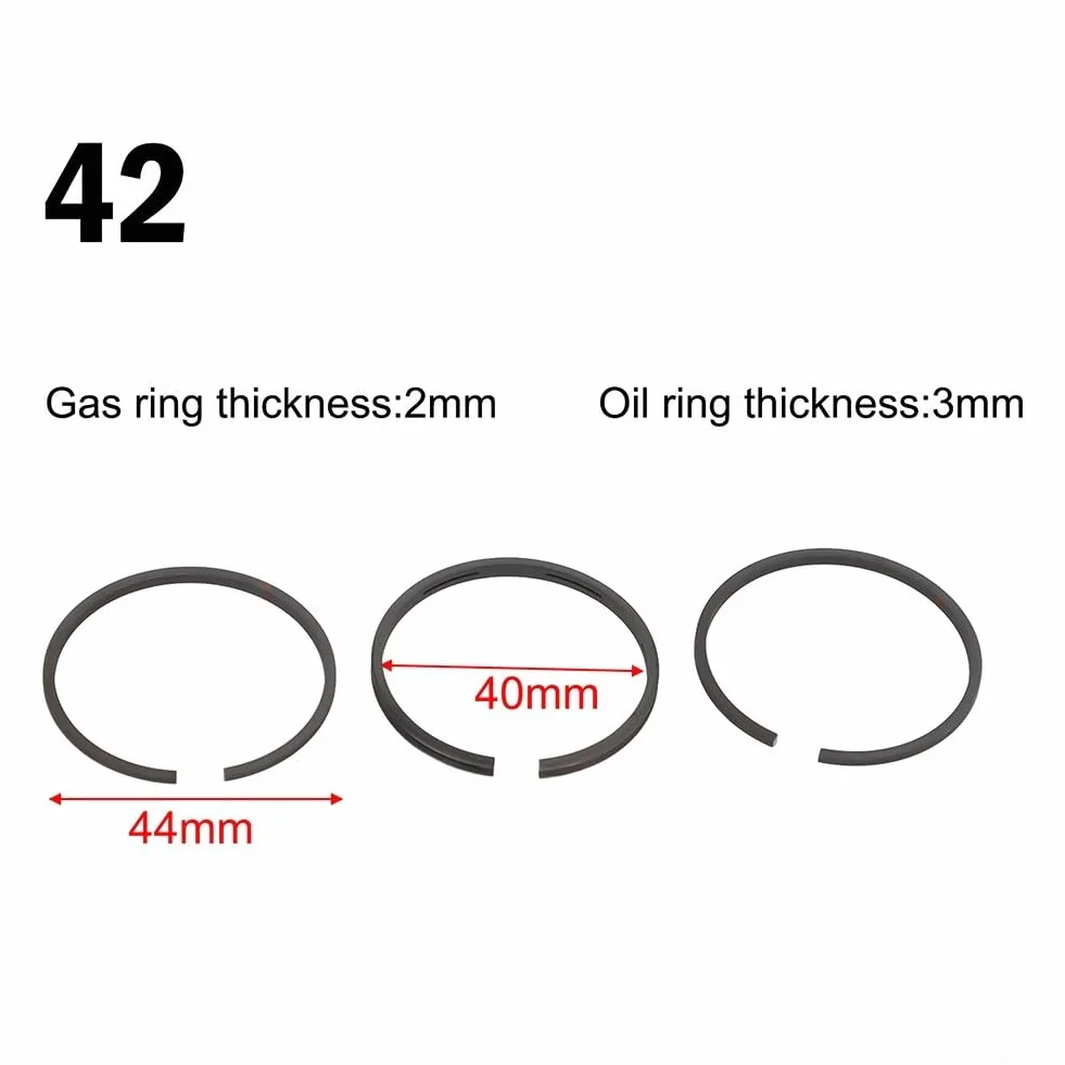 Kit de repuesto de pistón compresor de aire de metal 42mm con 3 anillos, pasador y anillo de retención