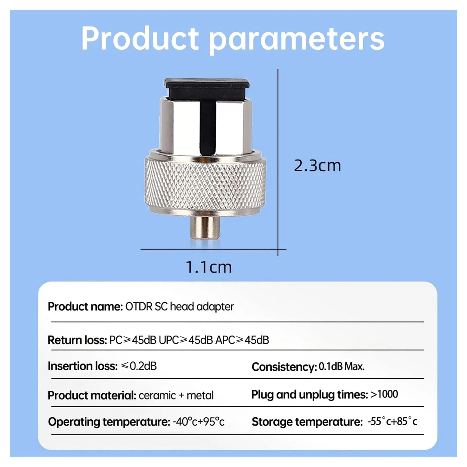Comprobador de conector cuadrado SC de adaptador de fibra óptica | 3 pcs
