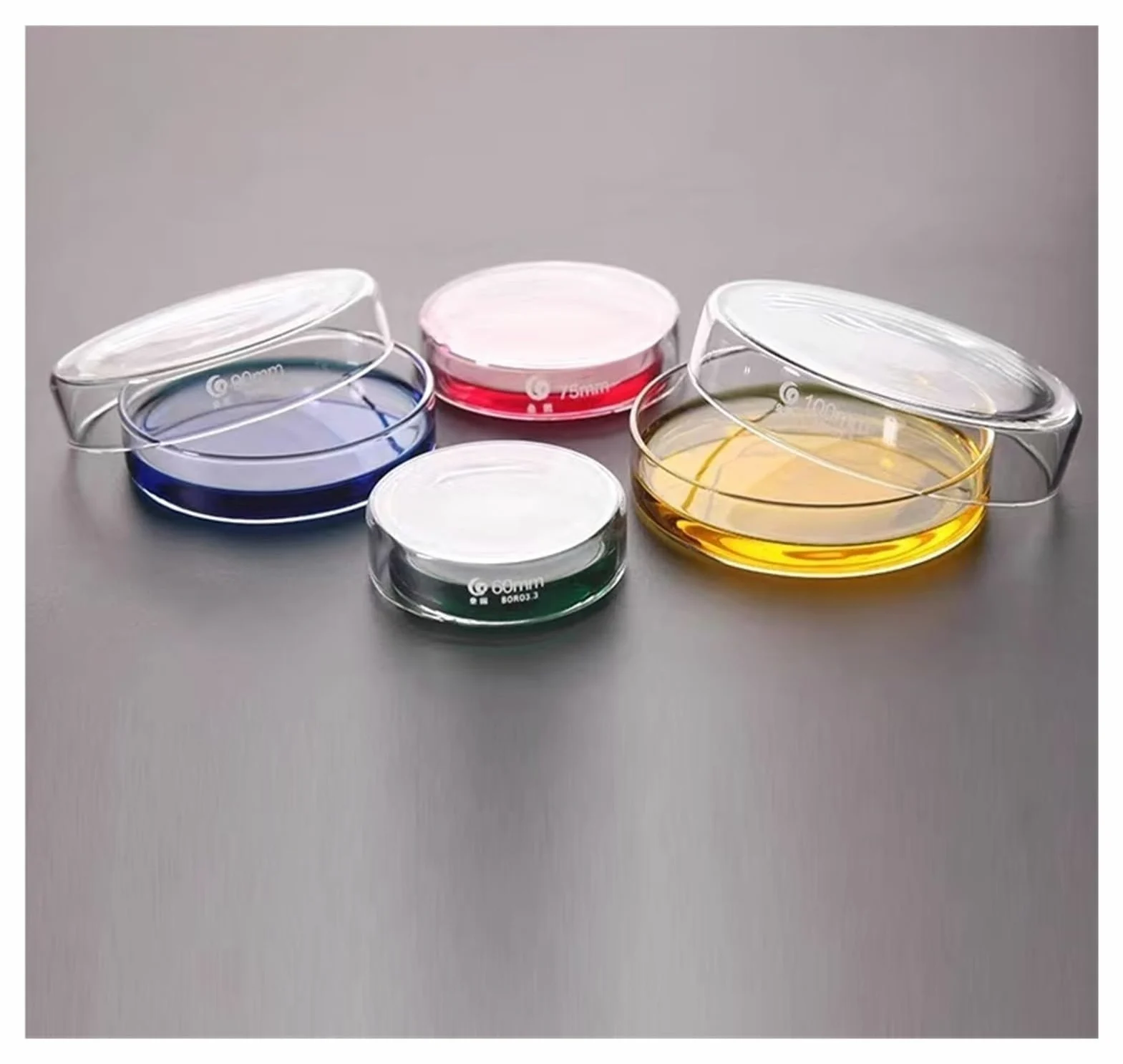 Laboratorio de Plato de Cultivo Celular de Placas de Petri de Vidrio de borosilicato de 60 mm a 200 mm de Alto Utilizado for el Cultivo(200mm 1pc)