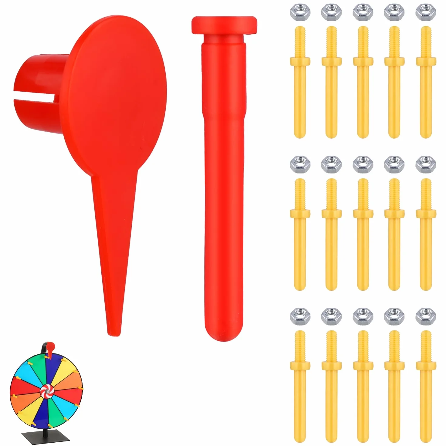 15 Piezas Rueda Giratoria con Puntero, Kit de Accesorios Reutilizables para Ferias, Carnaval, Fiestas