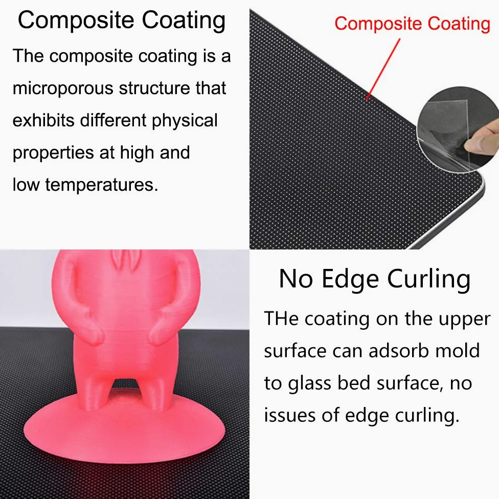Ceality Glass Bed for CR-10S Pro, CR-X, CR-10 V2, Ender-3 Max, 310x320x4mm, Official Version Build Surface