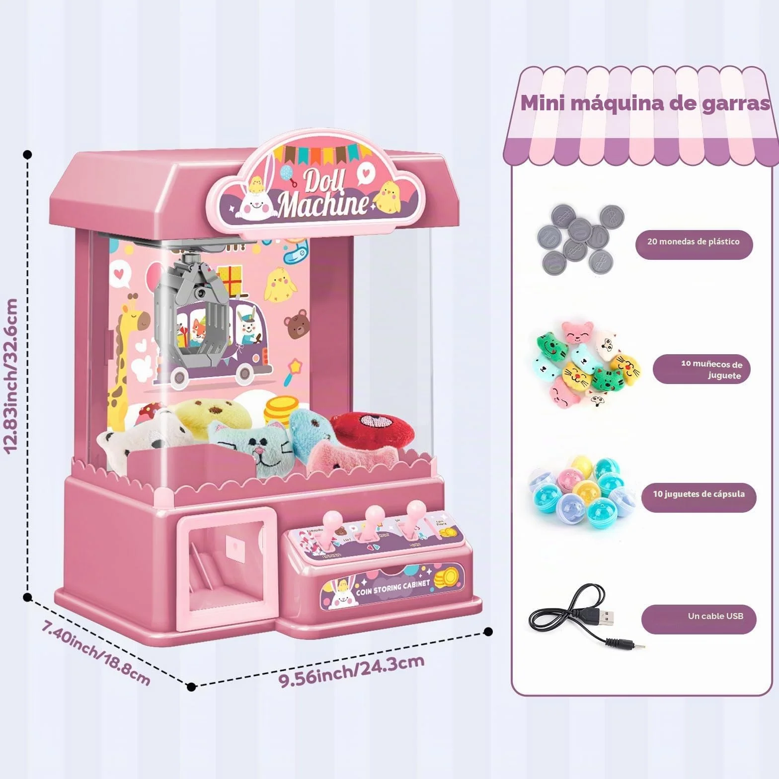 Máquinas Expendedoras de Garras para Niños, Mini Máquina de Garra Candy Grabber, Regalos Cumpleaños 3-8 Años
