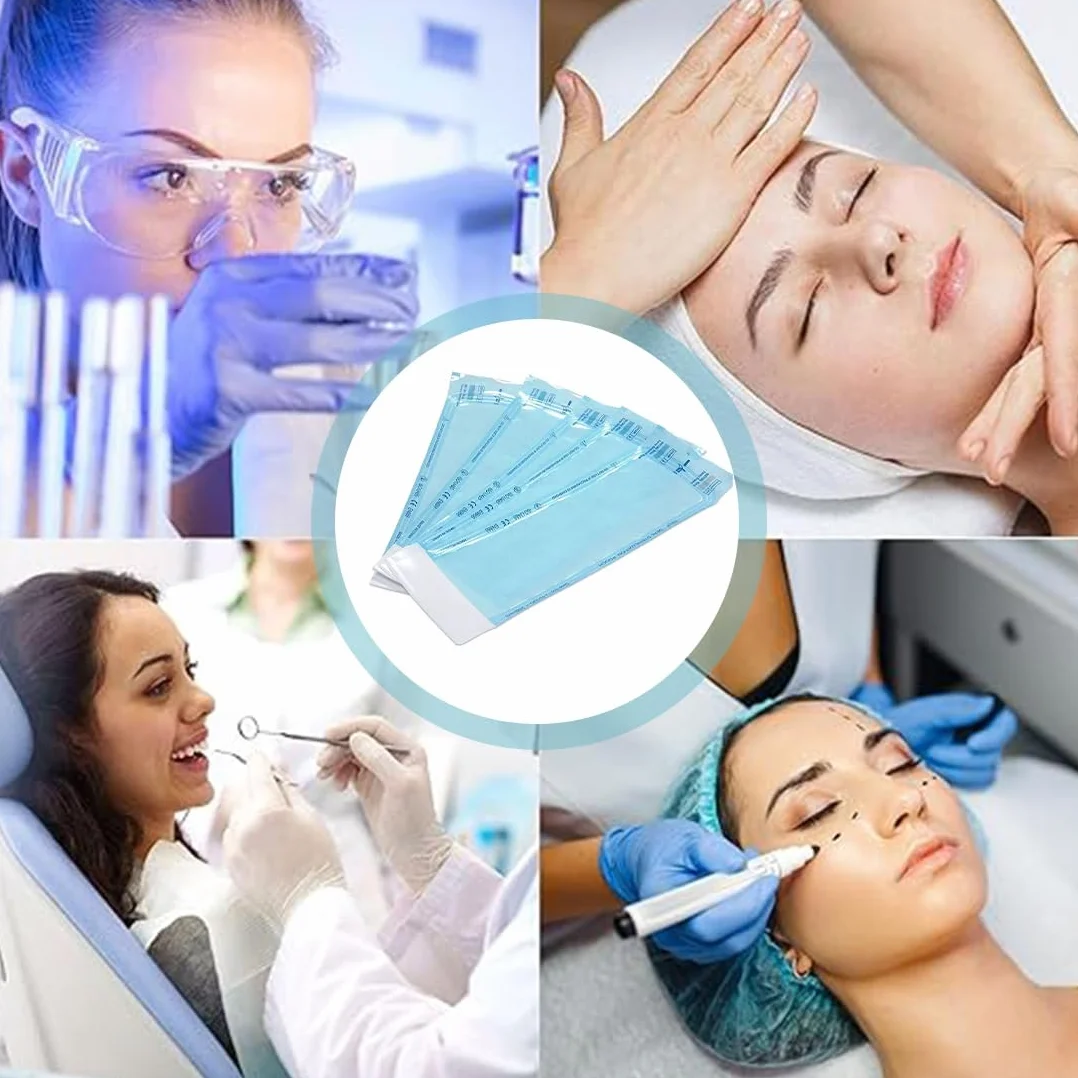Bolsas de Esterilización Autoadhesivas 150 Pack, Bolsas de Auto Sellado para Instrumentos Dentales y Manicura