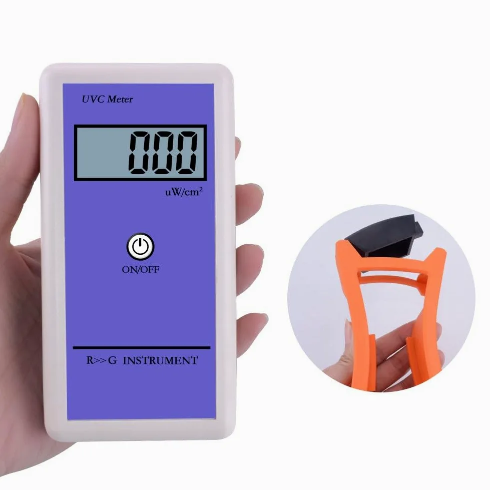 Medidor de luz UVC, probador de radiación UV, medidor digital UVC, rango de 220-280 nm, pantalla LCD, herramienta de medición precisa de lámpara de reptil