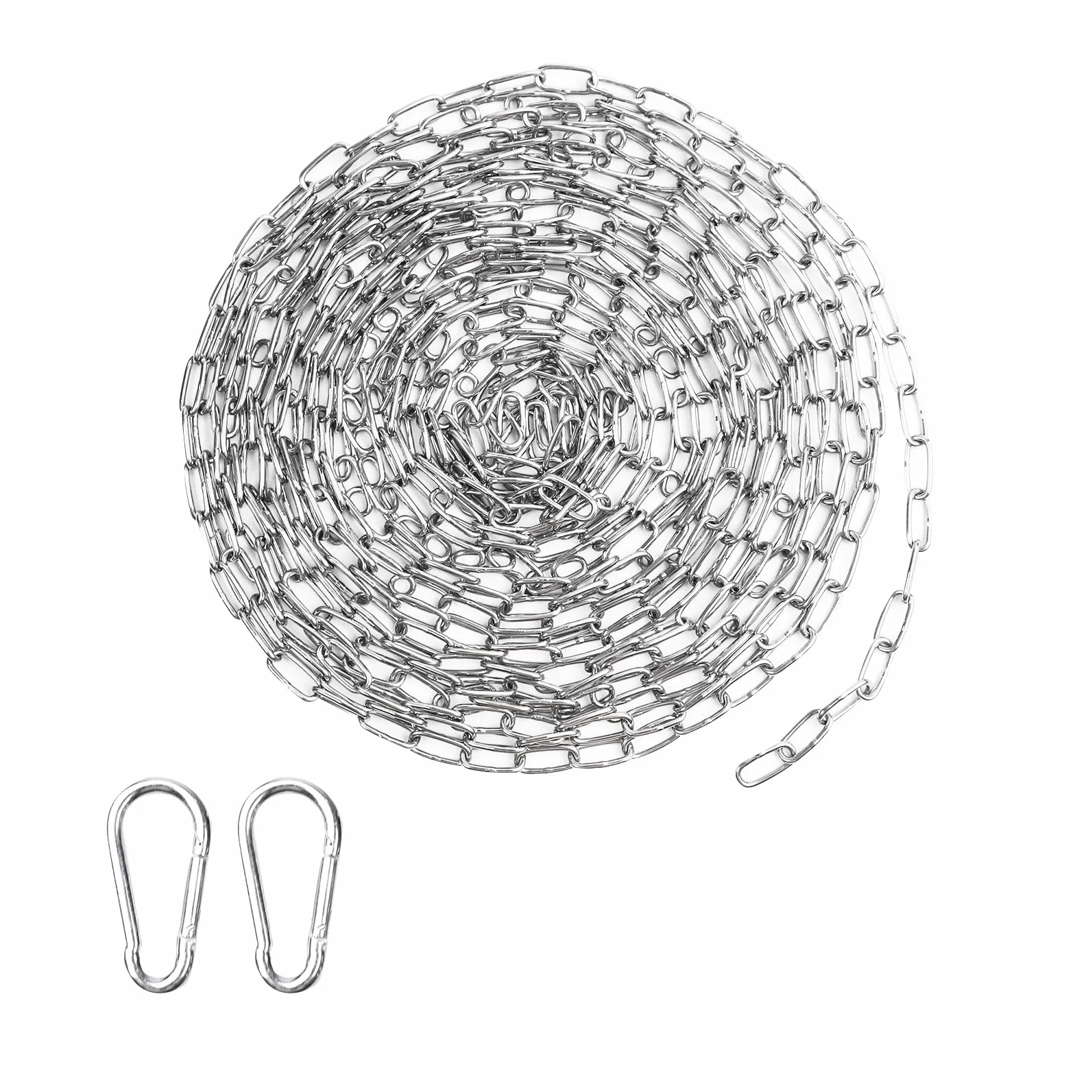 Cadena Acero Inoxidable 304 6m Ganchos Planos 1,5mm Grosor Colgar Vallas Puertas