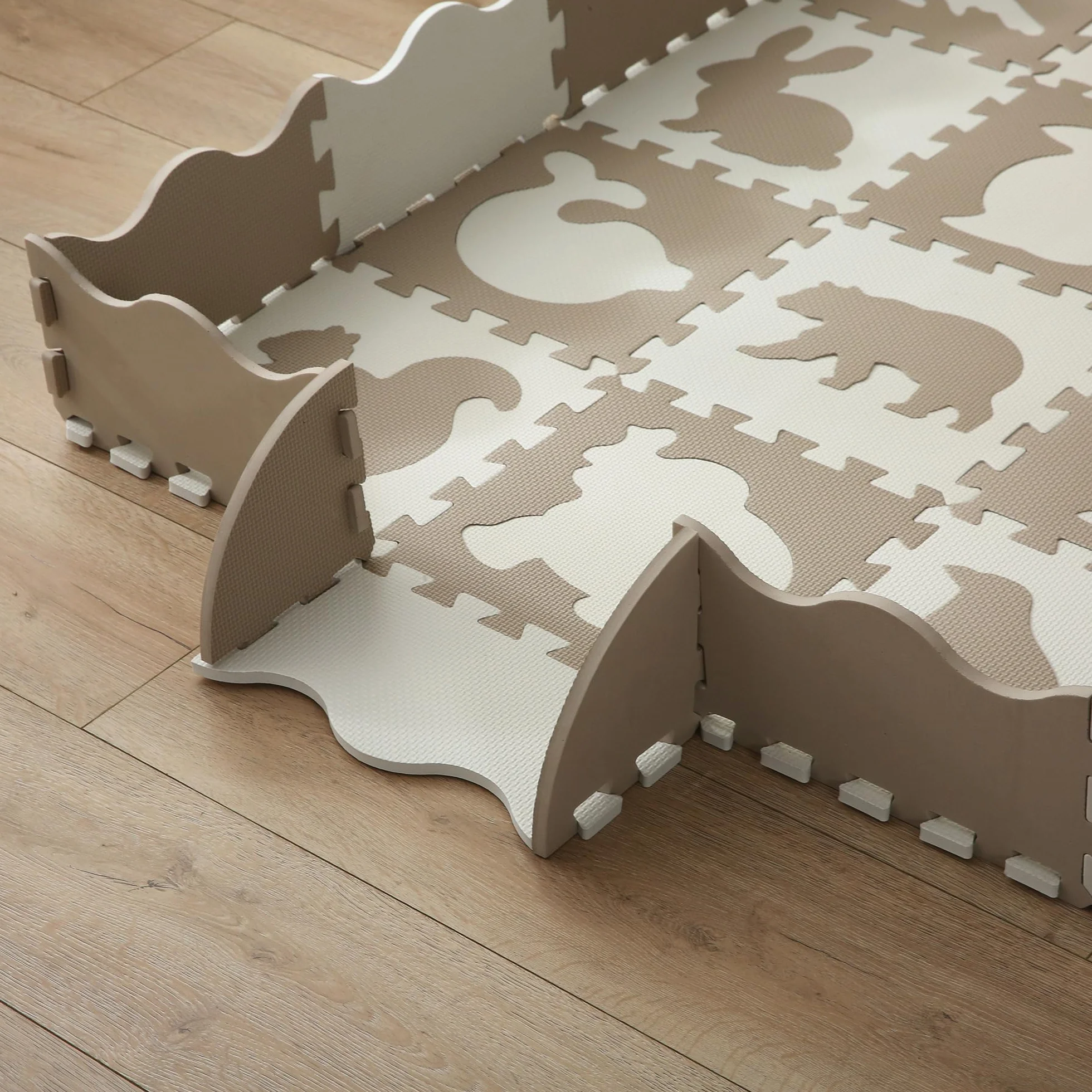 Alfombra Puzzle Infantil 16+20 Piezas 142×142×1cm Colchoneta Suelo Acolchado