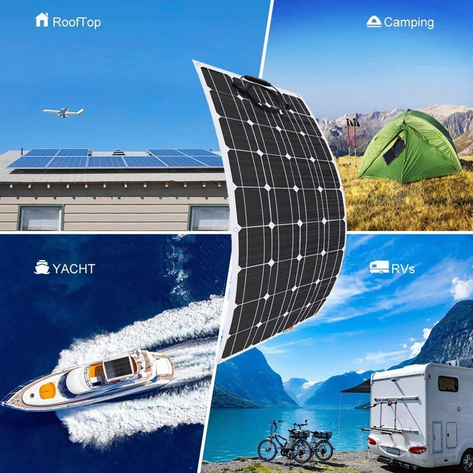 RayGenius 400w 12v Kit De Panel Solar Monocristalino 800w con Regulador De Carga 40A para Caravanas Al Aire Libre, Remolques De Barcos, Campistas, Barcos (con Accesorios),Two