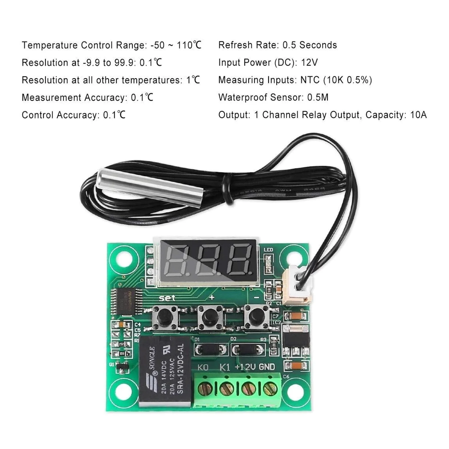 Termostato digital XH-W1209, 2/4 unidades, 50 ~ 110 ℃, 12 V, módulo controlador de temperatura con carcasa y prueba impermeable (2 juegos)