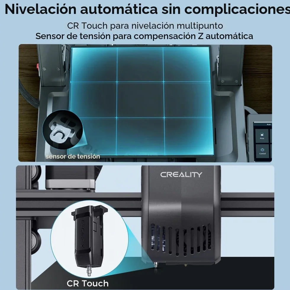 Creality Ender 3 V3 SE Impresora 3D con Velocidad de impresión de 250 mm/s Sensor de tensión táctil CR Extrusor Directo Doble Eje Z y Eje Y Impresión 8.6 * 8.6 * 9.8in