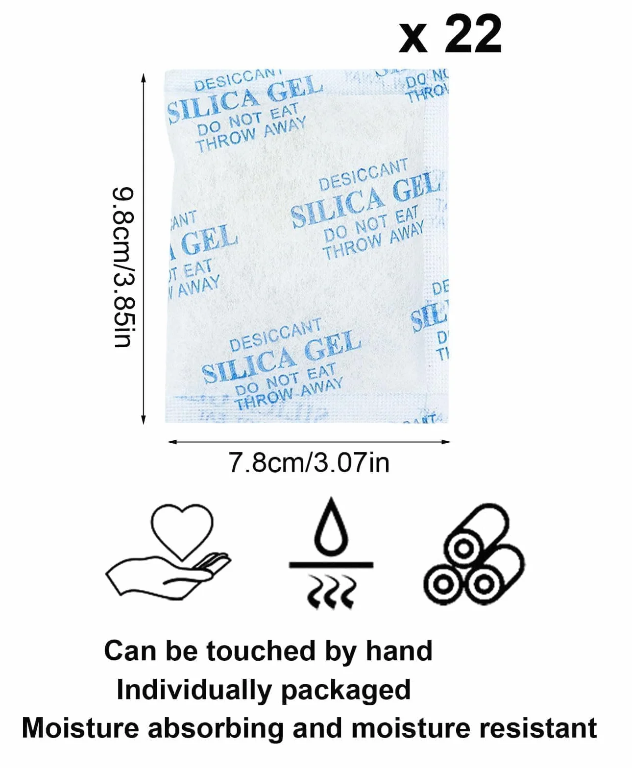 Bolsas de Gel de Sílice 25 g x 22 Piezas Desecante Recambio para Comedero Automático