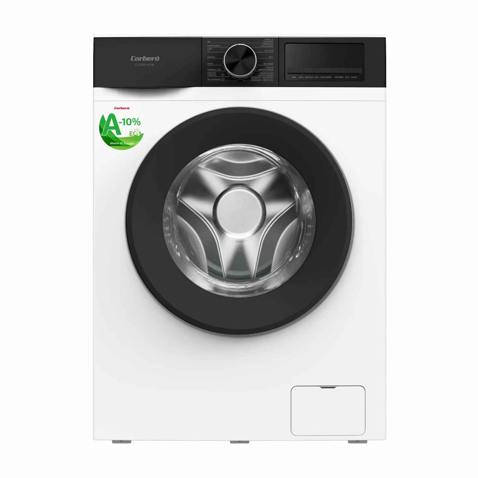 Corberó Lavadora Carga Frontal CLT80514VIN 8 Kg 1400 RPM Inverter 16 Programas Vapor Antialérgica Blanco