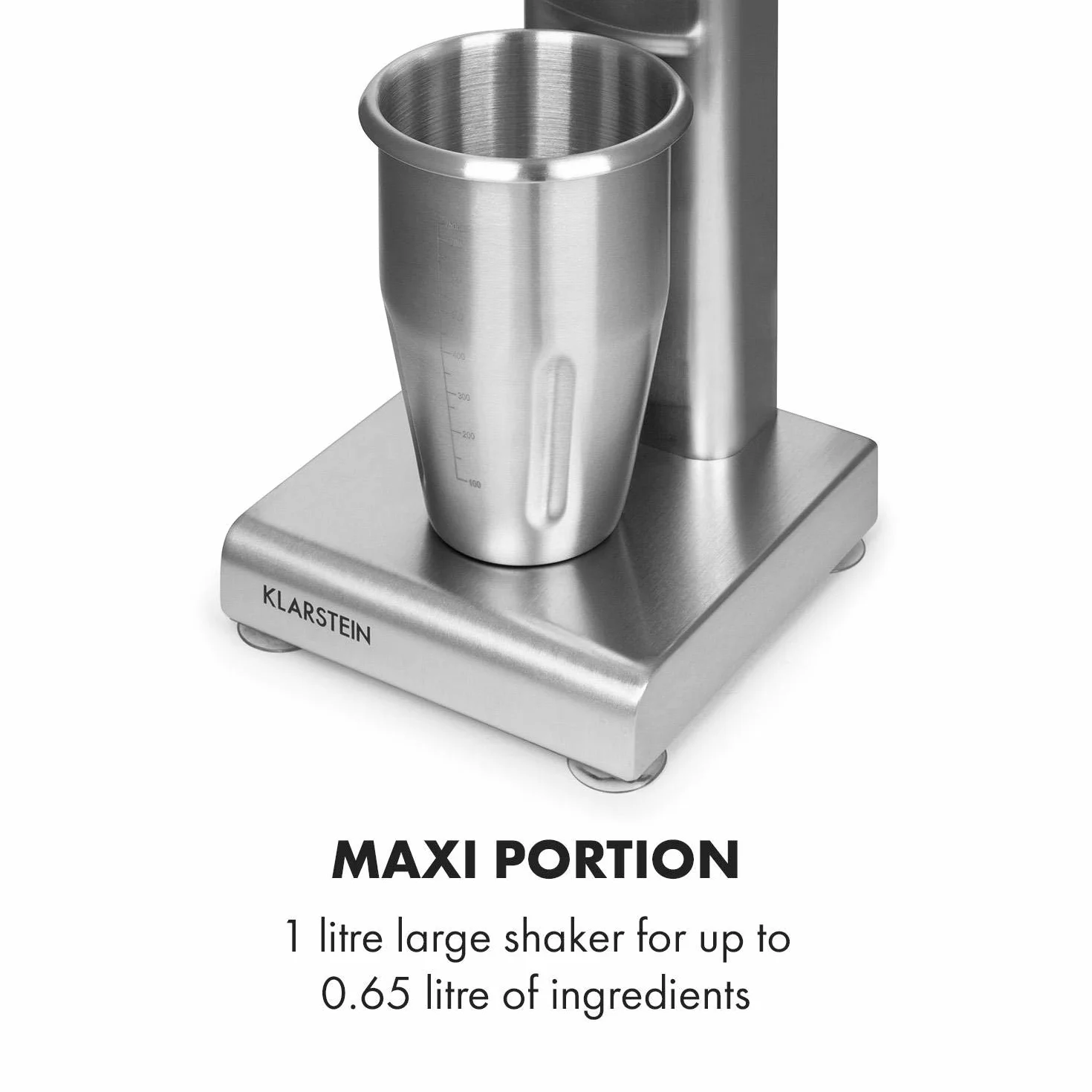 Klarstein Kraftpacket Pro Mezclador de bebidas - 80 W, 1 L, 2 niveles, 20000 rpm, Vaso mezclador de acero inoxidable, Mezclador de bebidas, Cóctel, Mezclador para bar, Gastro, Profesional, Plateado