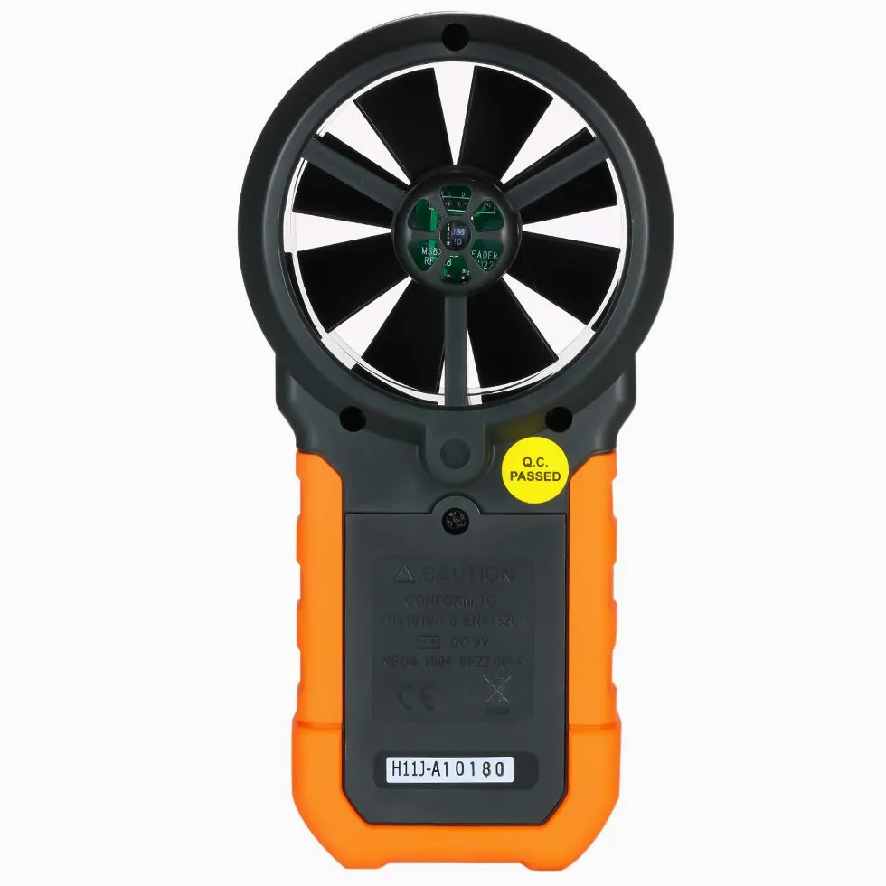PEAKMETER Anemómetro digital multifunción Medidor de velocidad del viento profesional Anemómetro digital LCD Volumen de aire/temperatura/humedad para recopilación de