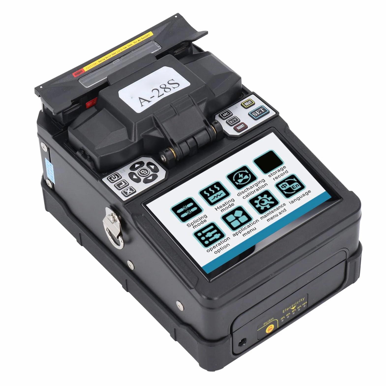 Empalmador de Fibra, Empalmador de Fusión de Fibra óptica Máquina de Empalme de Fibra óptica LCD TFT a Color de 5,0 Pulgadas (Enchufe de la UE)