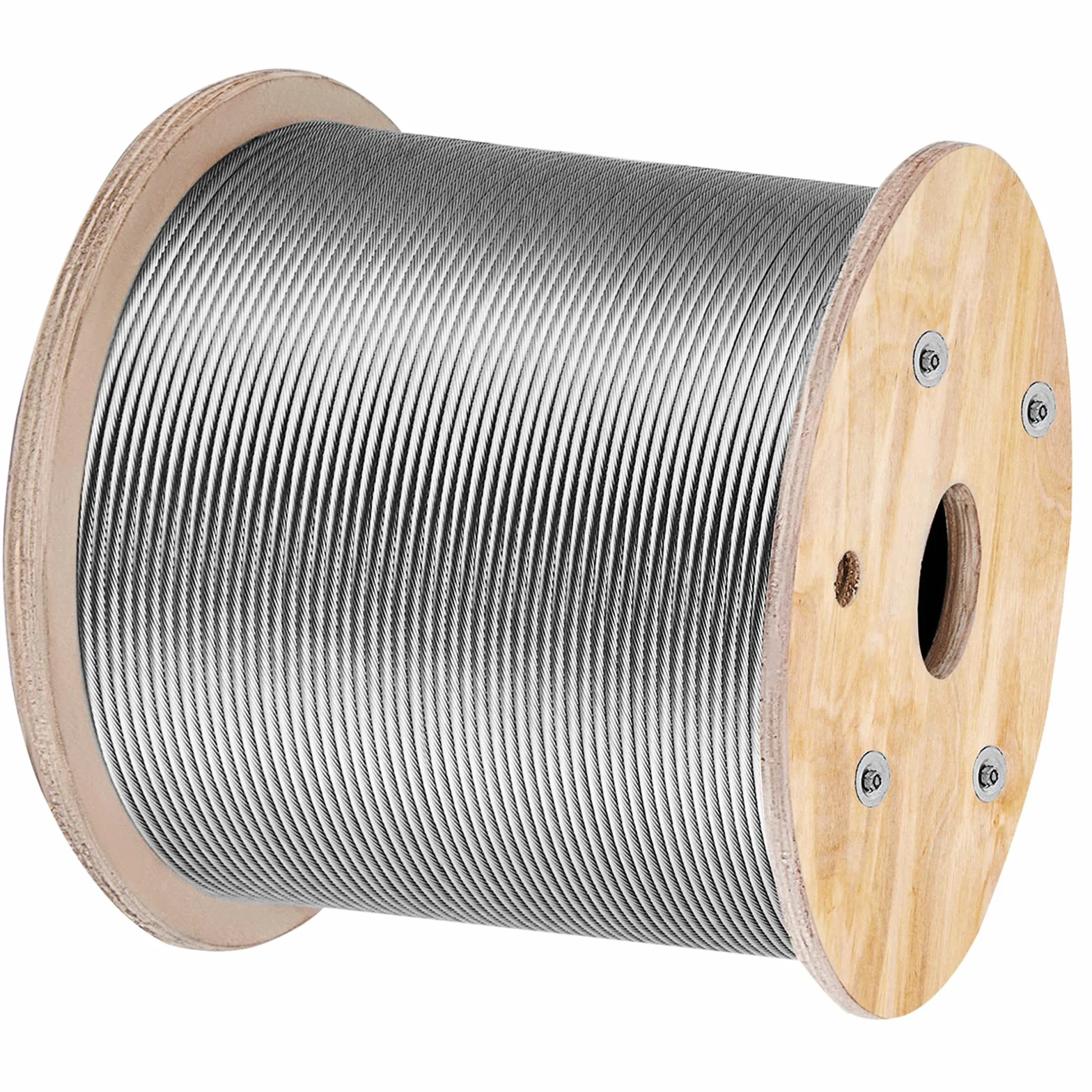VEVOR Cuerda de alambre diámetro de 3/16" / 4,8 mm cable de acero inoxidable 304 longitud de 250 pies / 76 m cable 7x19 para bricolaje barandilla, tendedero, barandilla de escalera, valla de jardín