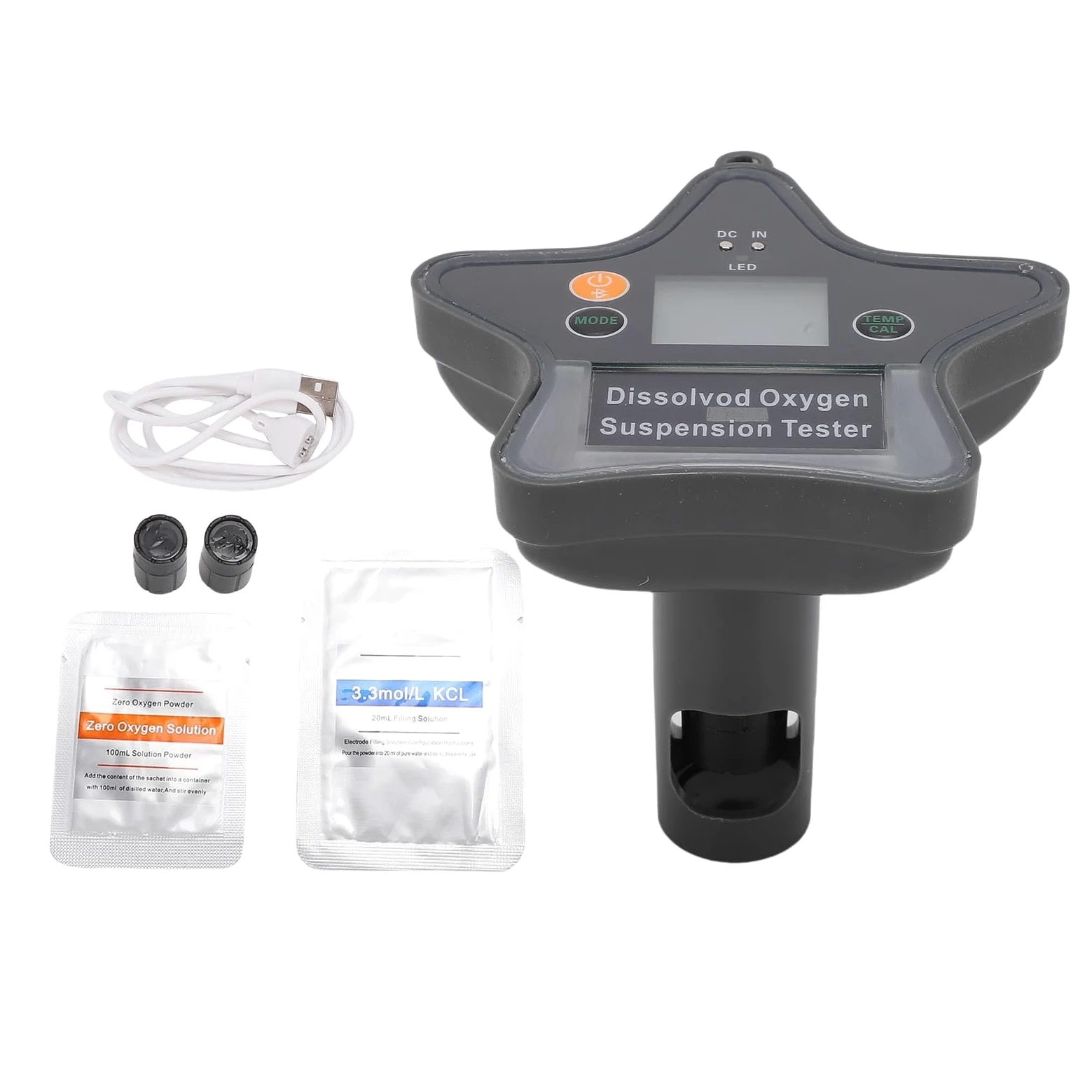 FTVOGUE Medidor Digital de Oxígeno Disuelto Probador de Temperatura DO de Metal y Plástico 0 a 20,00 Mg L BT Monitoreo de Aplicaciones Pantalla LED Compensación Automática de Temperatura para