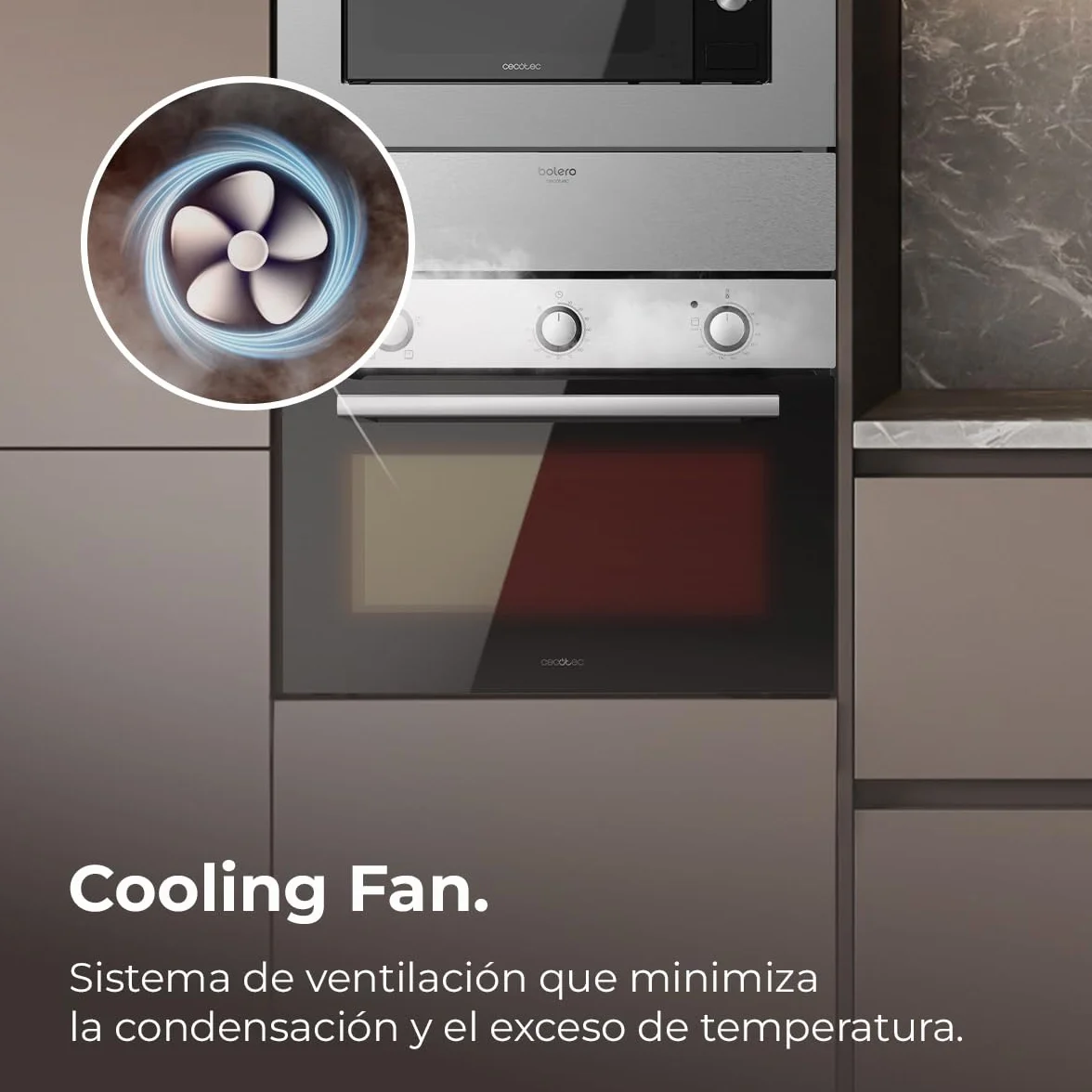 Cecotec Horno Integrable 45cm Bolero Hexa C134500 Inox 2600W 56L 4 Funciones