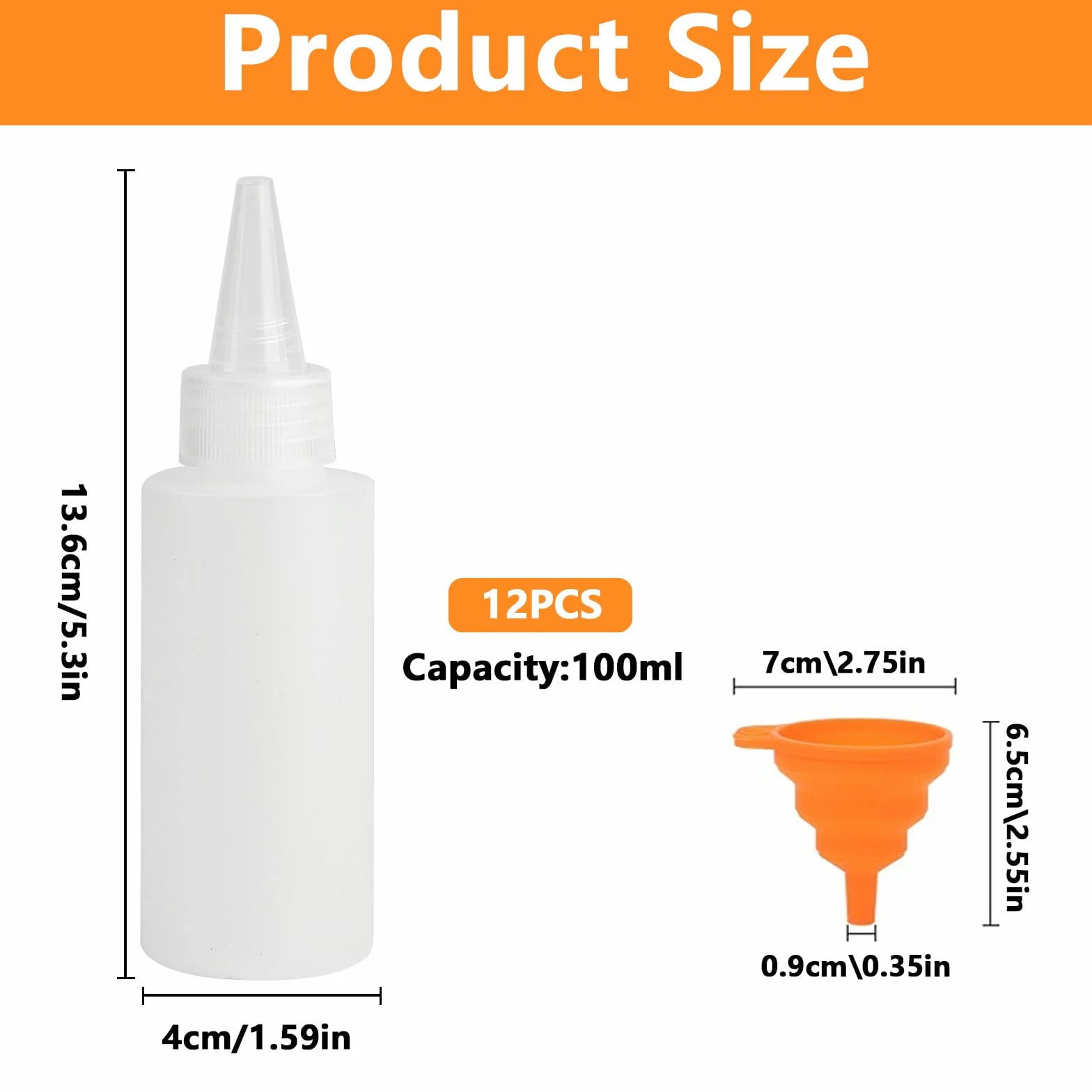 Botellas de Compresión Pequeñas 100ml 12 Pcs, Squeeze Bottles de Plástico para Salsa Aceite Estilo Esmerilado