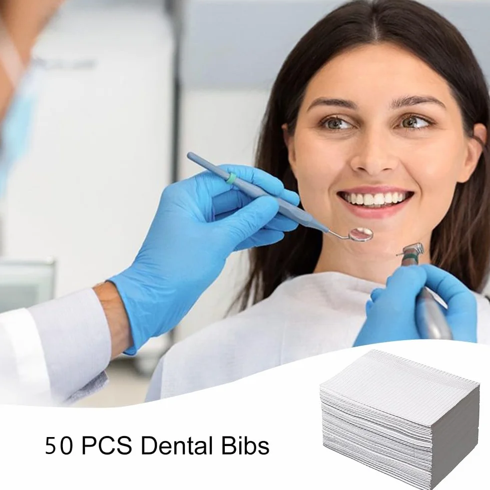 Baberos Dentales, 50 Piezas Babero Dental Impermeable, Tatuajes Impermeable Baberos, Para El Salón De Uñas, Imprescindibles De Los Técnicos De Pestañas Para Los Suministros De Tatuaje