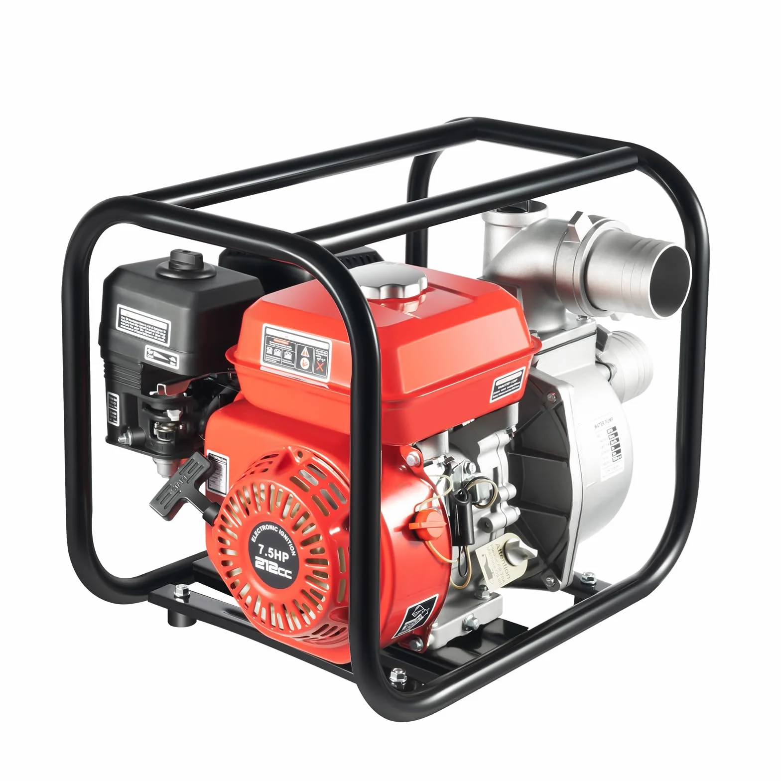 Bomba de Agua Térmica de 4 Tiempos Motobomba 7.5HP Bomba de Jardín a Gasolina 3600rpm Altura de Succión 8m, Para el Riego de Tierras Agrícolas, Jardín