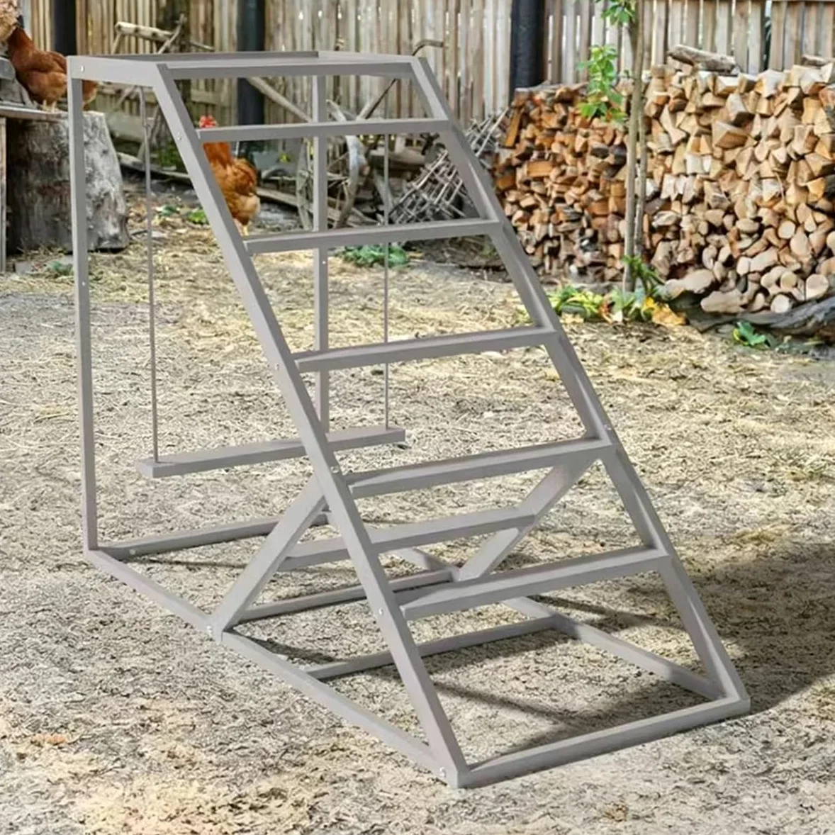 Barras for gallinero, con Columpio, Percha for Pollos con Marco de Metal for gallinero y Granjas al Aire Libre, se Adapta a Todas Las Aves de Corral y Pollitos