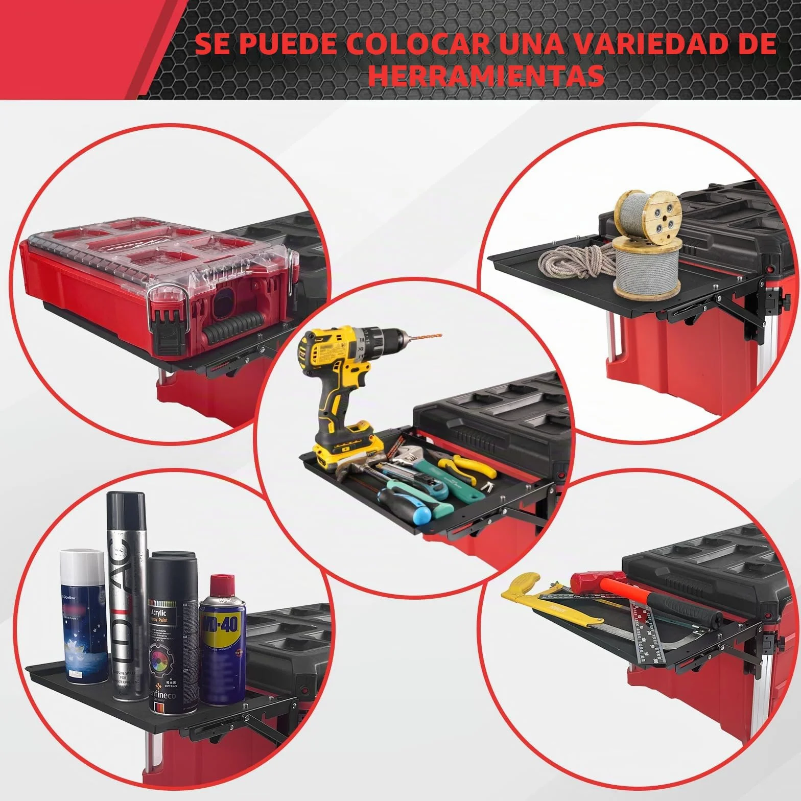 Mesa plegable magnética para caja de herramientas Milwaukee Packout