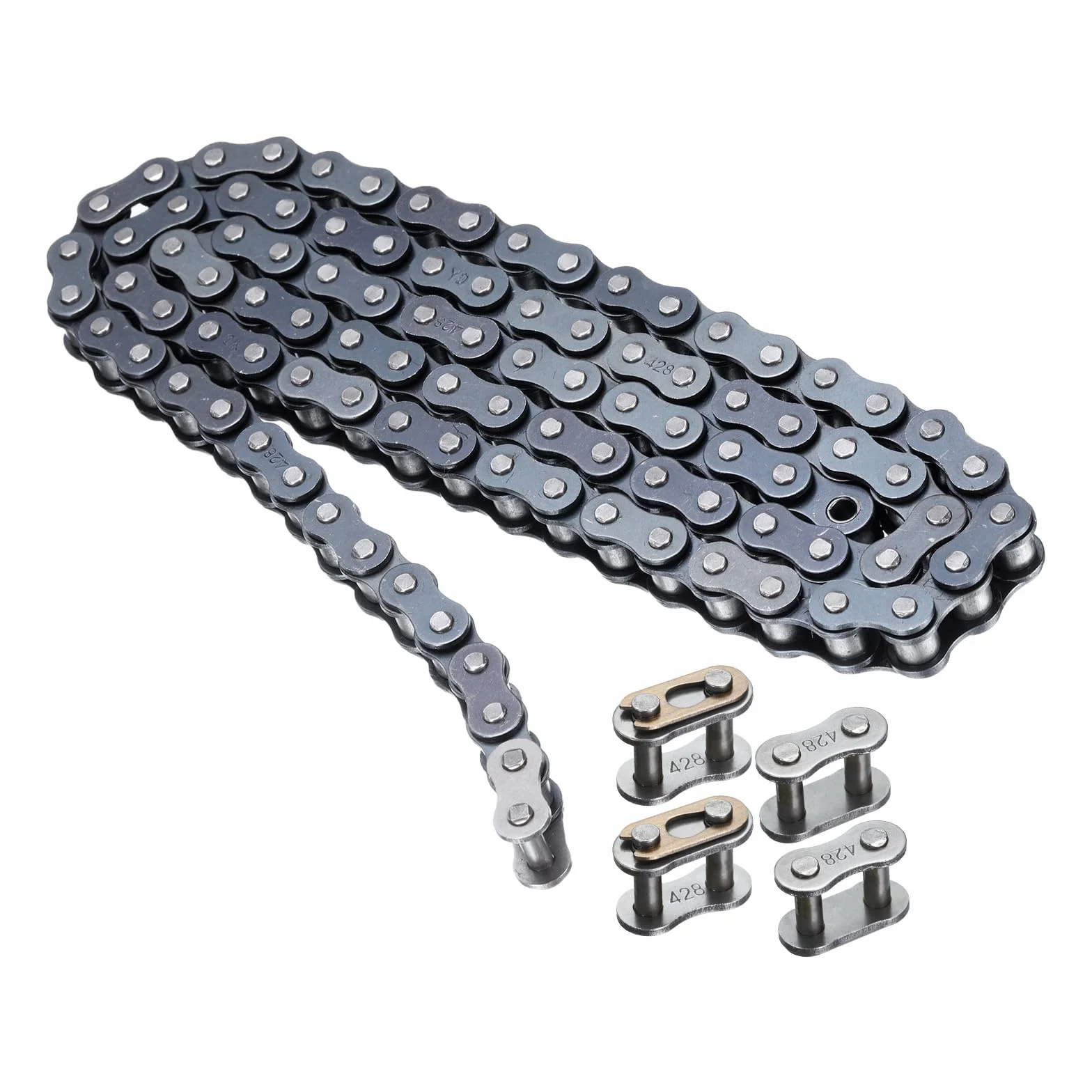 QUARKZMAN Cadena De Rodillos 4 Pies Paso 1/2" Acero Al Carbono 96 Eslabones Para Go-karts