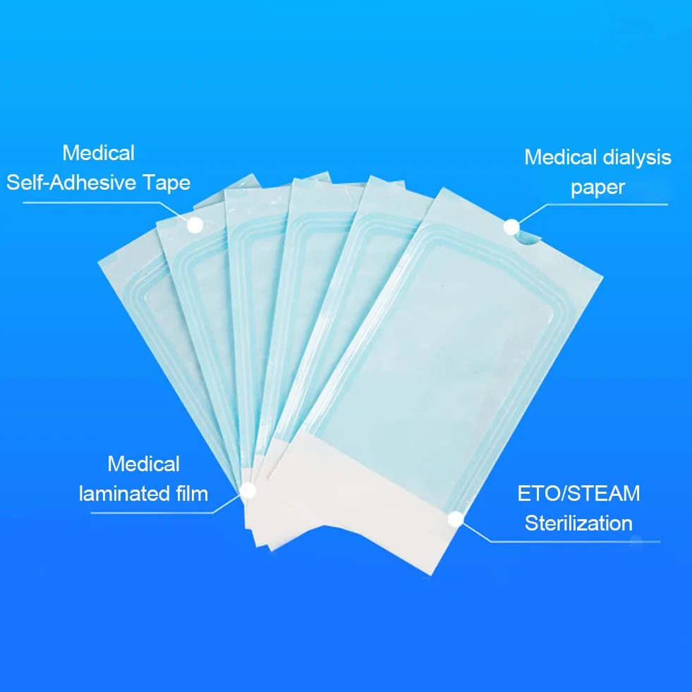 Bolsa de Esterilización Desechable 70x230 mm 100PC para Herramientas Dentales