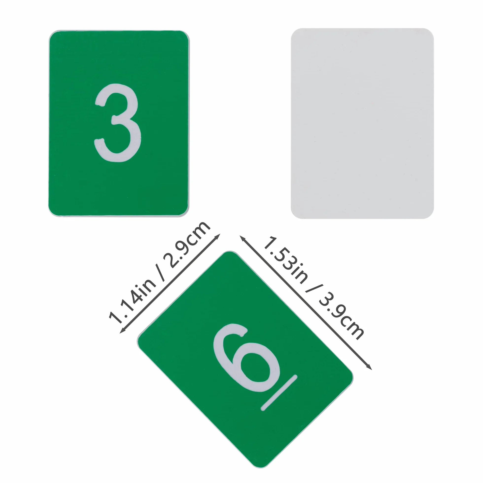 Etiquetas de plástico numeradas rectángulo 0-50 verde