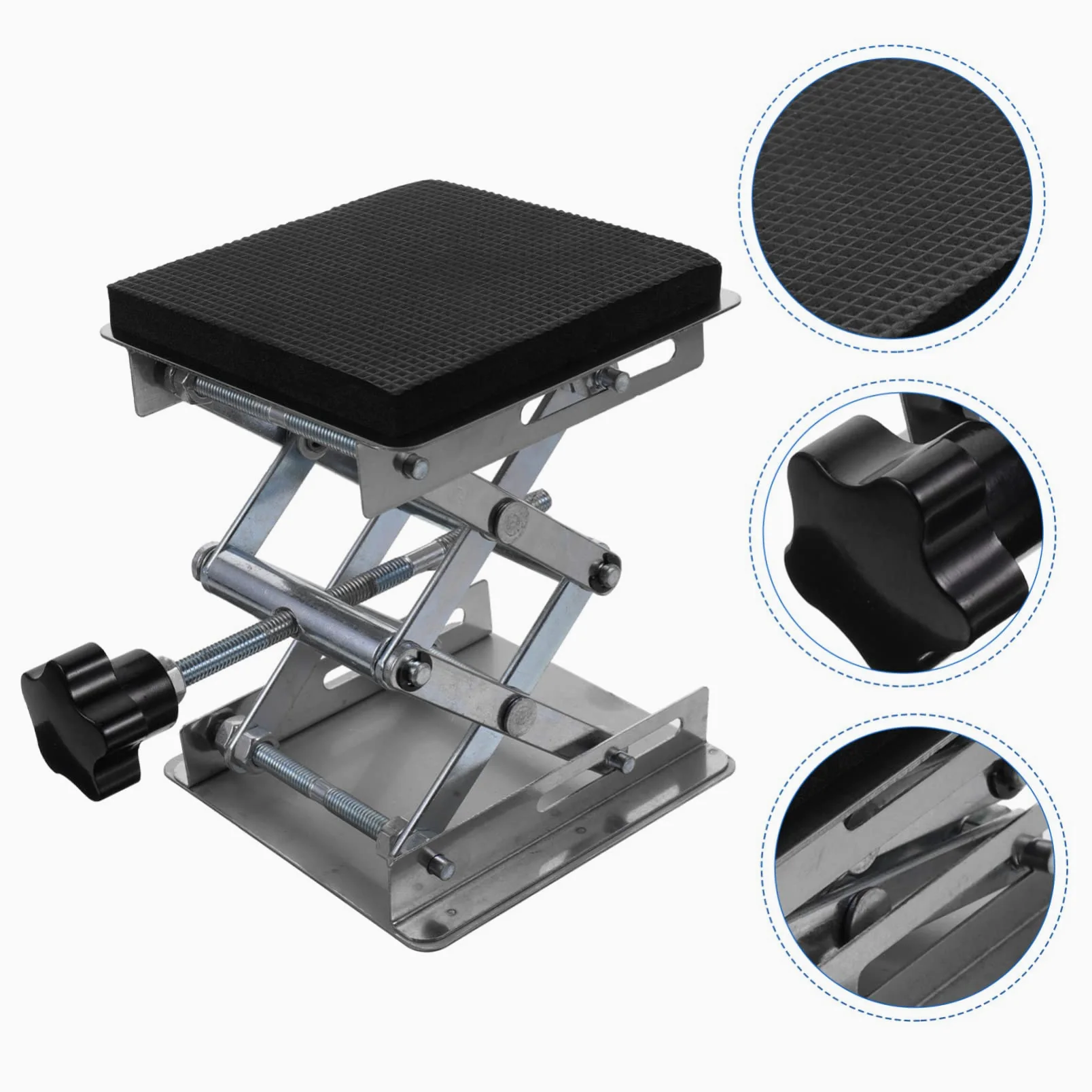 Cabilock 4 Piezas Soporte De Mesa Elevadora Soporte De Tijera Ajustable Acero Plataforma Elevadora De Soporte De Laboratorio Herramienta De Elevación De Altura Manual Aleación De Aluminio