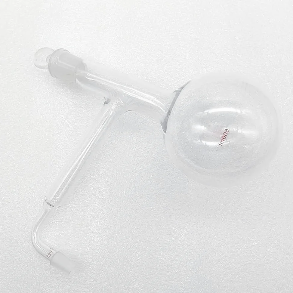 fondo redondo del frasco destilado de vidrio de si Matraz de destilación de vidrio de borosilicato de 500 ml, fondo redondo plano, 24 x (14-24) mm(Round bottom 24x19)