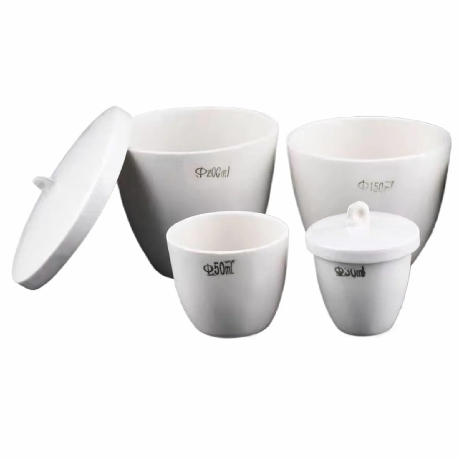 Crisol de cerámica Equipo de Laboratorio Crisol de Porcelana con Tapa - Todos los tamaños Disponibles de 5 ml a 300 ml(20ml 10pcs)