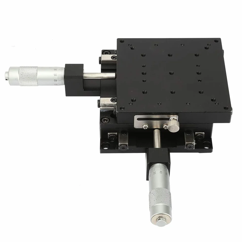Mesa Xy, Actuador de Etapa Lineal Boxwizard Semy100-Ac Micrómetro Mesa Deslizante Manual Plataforma de Recorte Etapas de Rodillos Cruzados 100x100x40Mm Etapa Xy