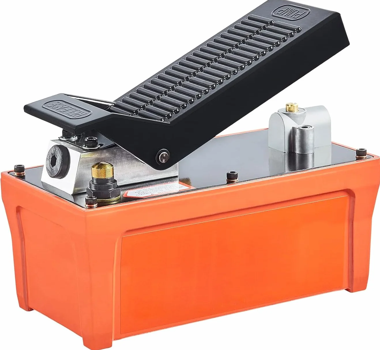 JOMAFA Bomba Hidráulica Neumática 10000 PSI 1.6 litros - Bomba de Aceite para Gato Hidráulico, Prensa o Equipo de Elevación - Alta Presión, Acero - para Taller, Industrial o Uso Pesado