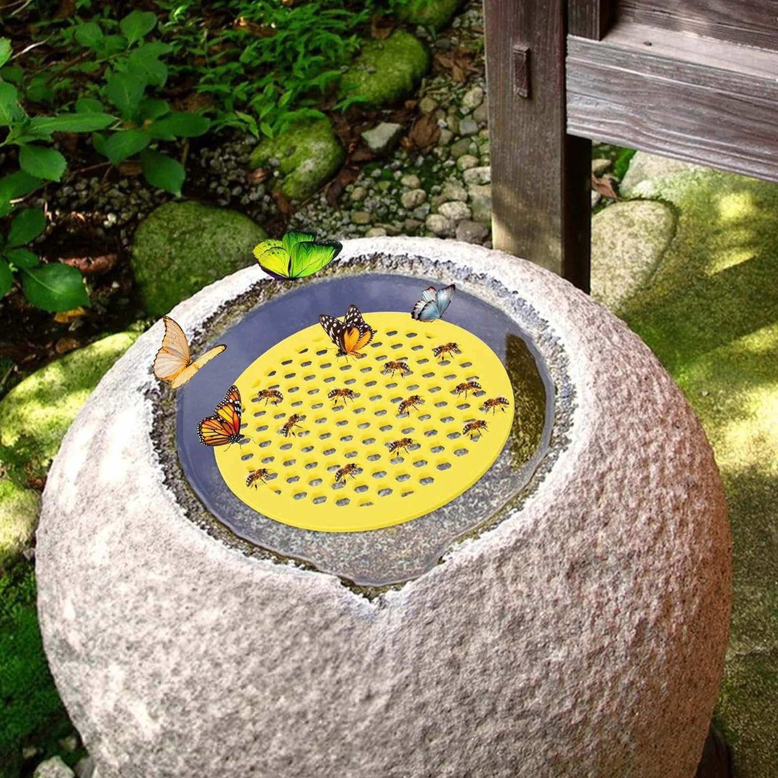 Floating Bee Island - Bebedero de Abejas | Estación de alimentación de riego de Abejas | Estación de Bebida de Abejas | Bandeja para Beber Abejas | Bandeja de Isla para jardín al Aire Libre,