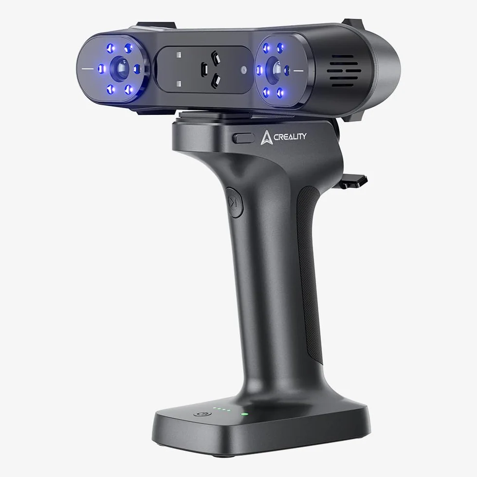 Creality RaptorX - Escáner 3D para impresión 3D, escáner 3D de mano inalámbrico, precisión de 0,02 mm, 34+7 líneas láser azules y escáner NIR, Wi-Fi 6, seguimiento antivibración, soporte para objetos