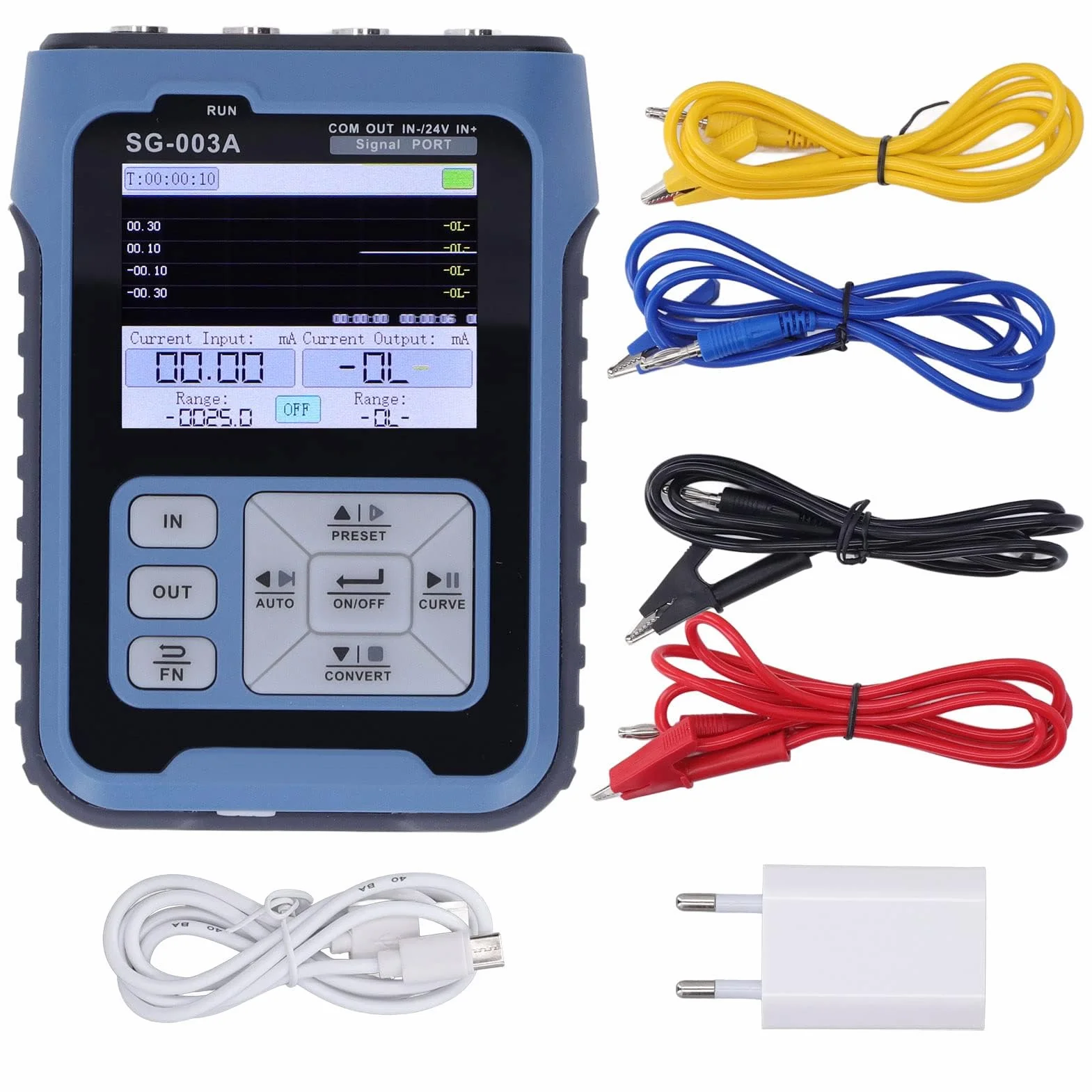 SG 003a Generador de Fuente de Señal Multifuncional Múltiples Modos de Señal Función de Salida Automática Pantalla Digital de 2,4 Pulgadas Generador de Frecuencia de Voltaje para Sistema PLC