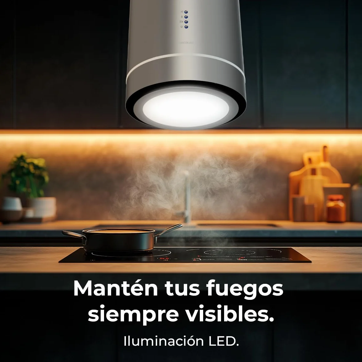 Cecotec Campana Extractora 38cm Isla Redonda Bolero Flux Ire 388000 Inox A++ 800M3/H 210W