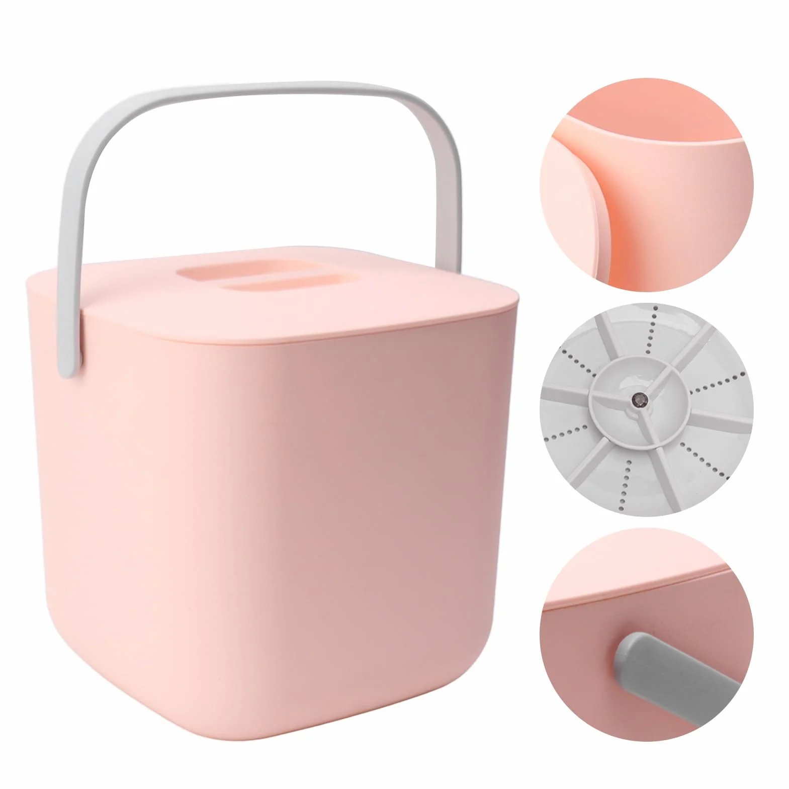 Fockety Lavavajillas Portátil de Encimera 18W 8.5V 2000mAh Apagado Automático (Pink)