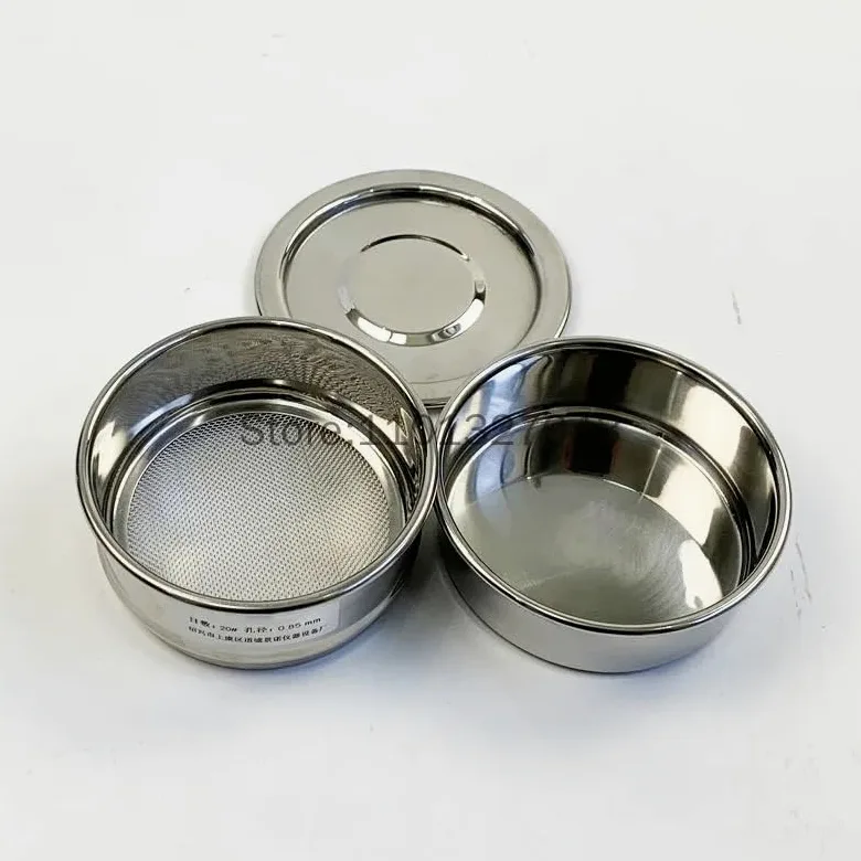 Juego de tamices de prueba de acero inoxidable de 10 cm con tapa y fondo for muestreo e inspección en laboratorio.(600mesh(0.026mm))