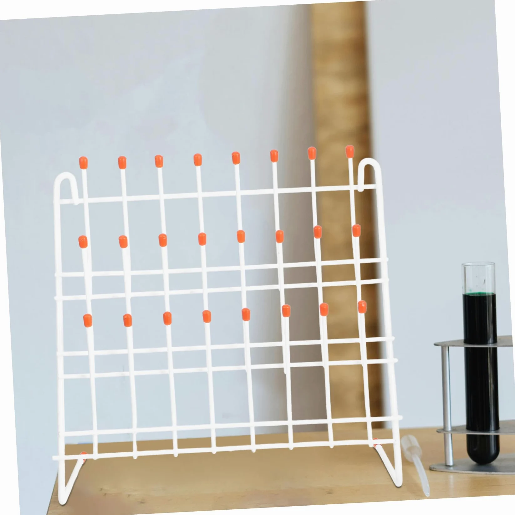 Gradilla de Secado para Tubos de Prueba y Vasos de Laboratorio, Hierro Blanco, Ligera, Fácil de Transportar y Guardar, para Universidades y Compañías